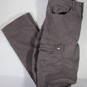 NBT Clothing Men's Gray Denim Armored Aramid Motorcycle Riding Pants Size 36x34
